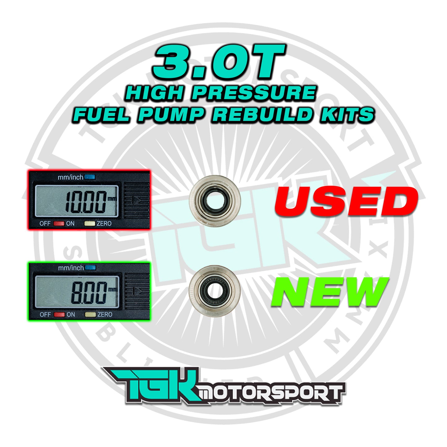 TGK Motorsport High Pressure Fuel Pump Seal Rebuild Kit - Audi EA837 3.0T Supercharged / EA888 2.0T