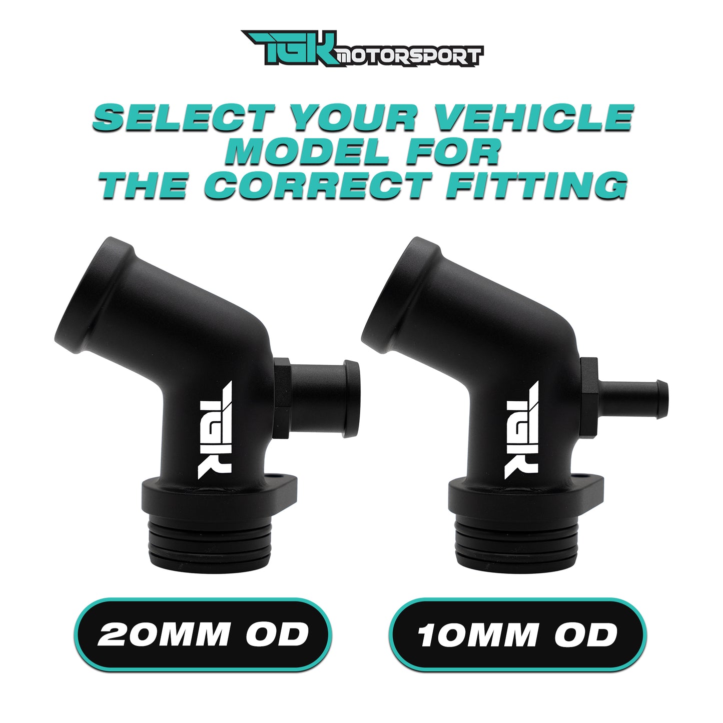 TGK Motorsport Audi 4.0T Front Billet Coolant Piping - 45 Degree Elbow